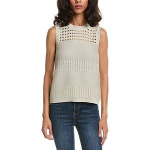 Forte Womens  Stonewash Textured Tank Sweater, Brown